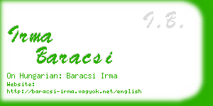 irma baracsi business card